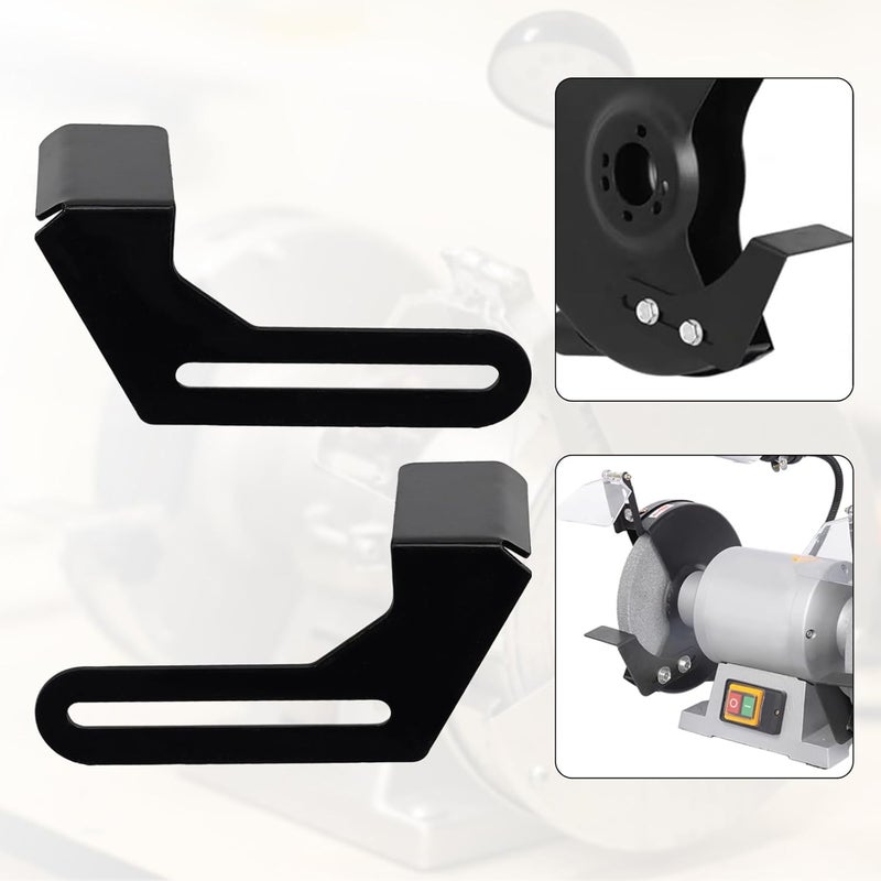 Cloudpower 2 قطع وسادة غسالة لوحة دعم طاحونة Bench Grinder، مجموعة درع أمان لوحة دعم معدنية بديلة لطاحونة Bench Grinder 126x56mm لطاحونة من نوع 150/200 باللون الأسود - Image 3